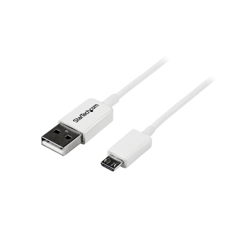 1m White Micro USB Cable - A to Micro B