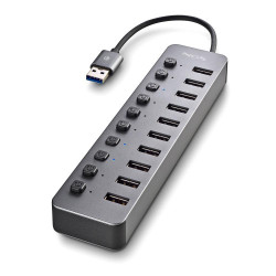 Hub USB NGS IHUB10/ 10xUSB 3.0/ Gris | APLIUM