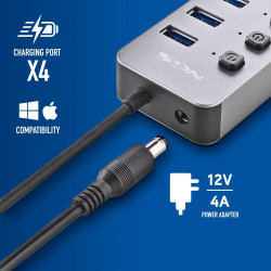Hub USB NGS IHUB10/ 10xUSB 3.0/ Gris | APLIUM