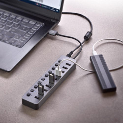 Hub USB NGS IHUB10/ 10xUSB 3.0/ Gris | APLIUM