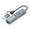 Hub USB + USB Tipo-C 3.2 Aisens A109-1033/ 3xUSB/ 1xRJ45/ Gr | APLIUM