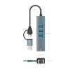 Hub USB + USB Tipo-C 3.2 Aisens A109-1033/ 3xUSB/ 1xRJ45/ Gr | APLIUM