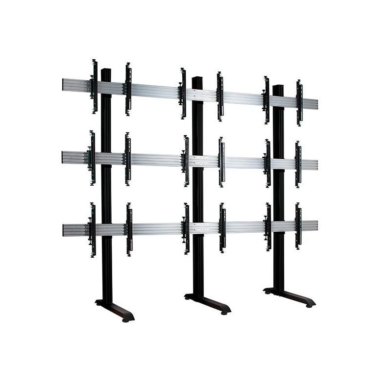System X - 3 X 3 Universal Freestanding Videowall Mounting | APLIUM