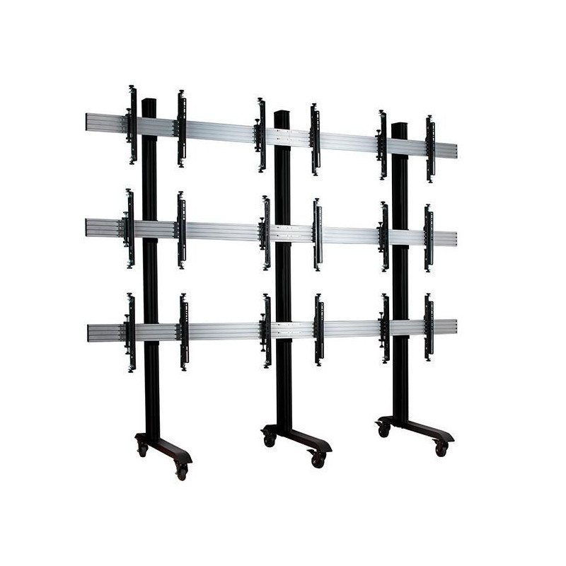 System X - 3 X 3 Universal Mobile Videowall Mounting System | APLIUM
