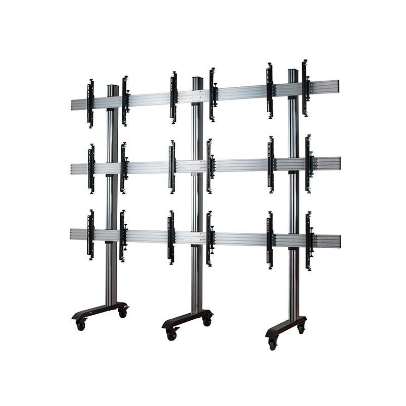 System X - 3 X 3 Universal Mobile Videowall Mounting System | APLIUM