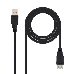 Cable Alargador USB 2.0 Nanocable 10.01.0203-BK/ USB Macho - | APLIUM