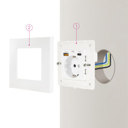 Roseta de Pared Nanocable 10 35 0011/ 1 Schuko/ 1 USB Tipo-C | APLIUM