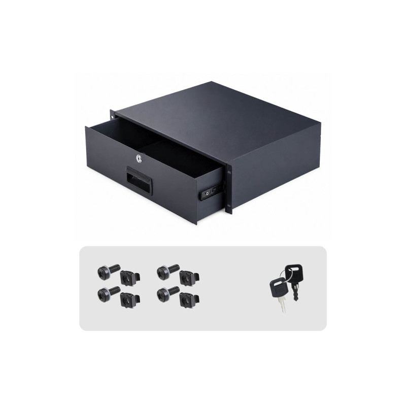 3U Steel Lockable 19in Rackmount Drawer | APLIUM
