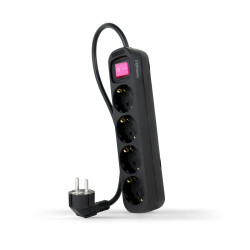 Regleta con Interruptor Nanocable 10.37.0004-BK/ 4 Tomas de | APLIUM
