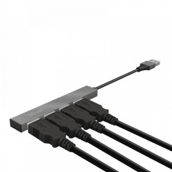 Hub USB 2.0 Trust Halyx/ 4xUSB/ Gris | APLIUM