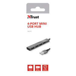 Hub USB 2.0 Trust Halyx/ 4xUSB/ Gris | APLIUM