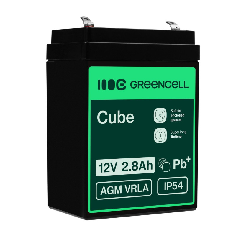 Green Cell AGM Battery 12V 2.8Ah - Battery - Baby (C) | APLIUM