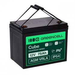 Green Cell Cube AGM VRLA IP54 12V 75Ah batería sin mantenimi | APLIUM