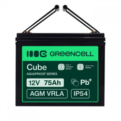 Green Cell Cube AGM VRLA IP54 12V 75Ah batería sin mantenimi | APLIUM