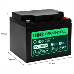 Batería sin mantenimiento Green Cell AGM VRLA 12V 50Ah para | APLIUM