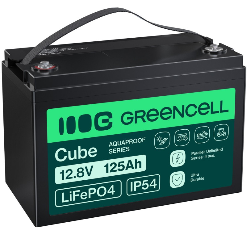 Green Cell LFPGC12V125AH CUBE LiFePO4 125Ah 12.8V 1600Wh Bat | APLIUM
