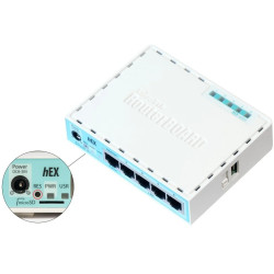 Mikrotik RB750GR3 router Gigabit Ethernet Turquesa, Blanco | APLIUM