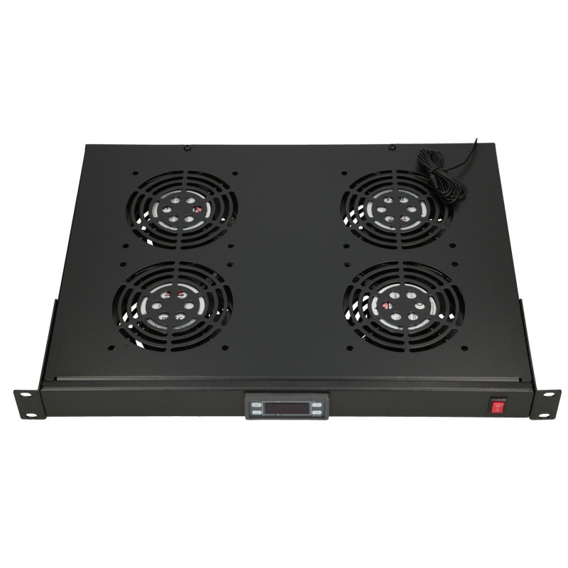 Extralink 19\" RACK MOUNT FAN PANEL (4 FANS) WITH THERMOSTAT | APLIUM