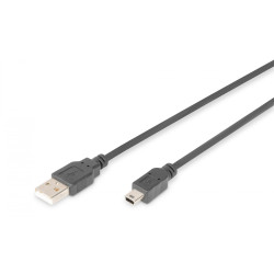 Digitus AK-300108-010-S cable USB USB 2.0 USB A Mini-USB B 0 | APLIUM