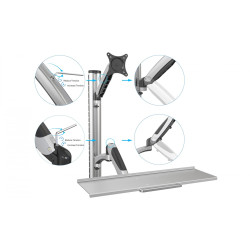 Digitus DA-90354 soporte para monitor 68,6 cm (27") Plata | APLIUM