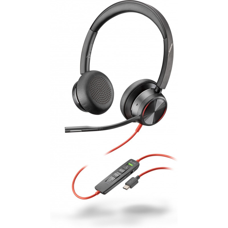 HP Poly Blackwire 8225 Stereo USB-C Headset +USB-C/A Adapter | APLIUM