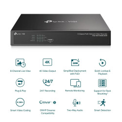 TP-Link VIGI NVR1008H-8MP Grabadore de vídeo en red (NVR) Ne | APLIUM