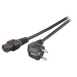 Cable de alimentación Schuko/IEC C13 recto M/F de 1,5 m negr | APLIUM