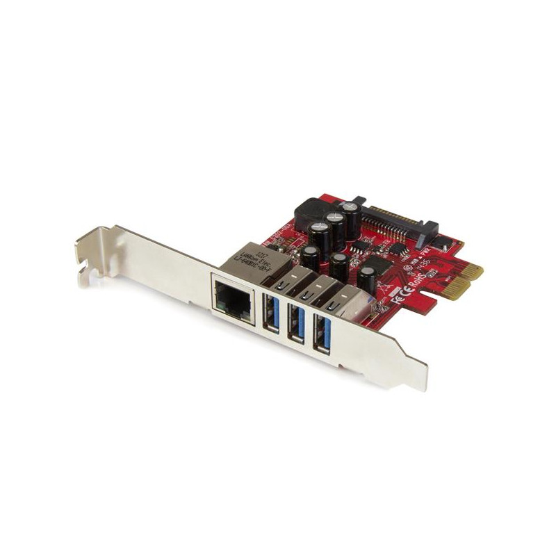 3Pt PCIe USB 3.0 Card+Gigabit Ethernet