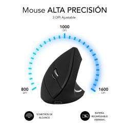 Ratón Vertical Inalámbrico Subblim Glide Vertical Ergo Dual | APLIUM