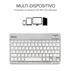 Teclado Compacto Inalámbrico Subblim Smart/ Plata | APLIUM