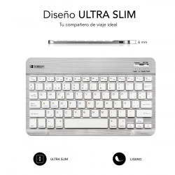 Teclado Compacto Inalámbrico Subblim Smart/ Plata | APLIUM