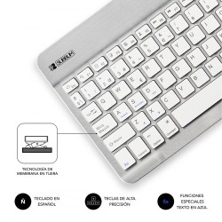 Teclado Compacto Inalámbrico Subblim Smart/ Plata | APLIUM