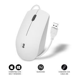 Ratón Subblim Business Silencioso/ Hasta 1200 DPI/ Blanco | APLIUM