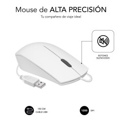 Ratón Subblim Business Silencioso/ Hasta 1200 DPI/ Blanco | APLIUM
