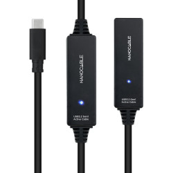Cable Alargador USB Tipo-C 3.2 con Amplificador Nanocable 10 | APLIUM