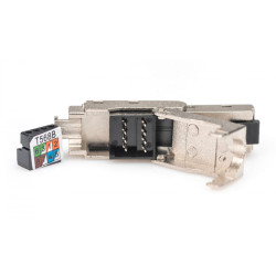 Enchufe modular articulado RJ45 cat.6A, PoE+, 10GbE, STP, me | APLIUM