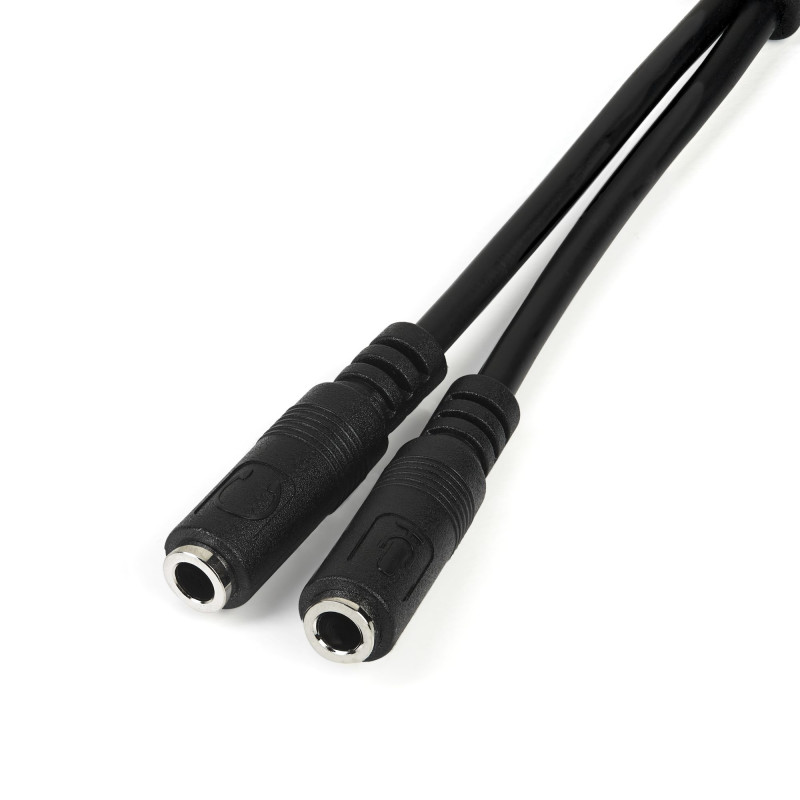 Headset adapter with headphone/mic plugs