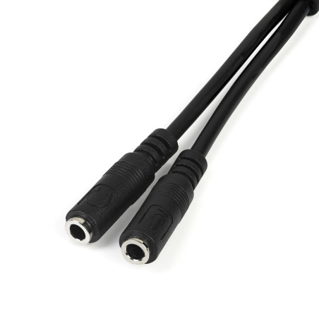 Headset adapter with headphone/mic plugs