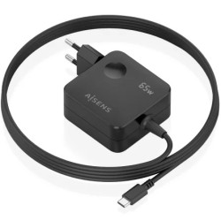 Cargador de Pared GaN Aisens ASCH-1PD65WL85-BK/ 1xUSB Tipo-C | APLIUM