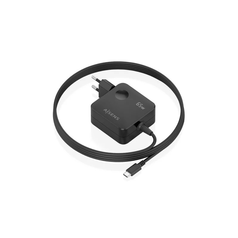 Cargador de Pared GaN Aisens ASCH-1PD65WL85-BK/ 1xUSB Tipo-C | APLIUM