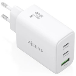 Cargador de Pared GaN Aisens ASCH-67W3P086-W/ 2xUSB Tipo-C/ | APLIUM