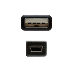 Cable USB 2.0 Nanocable 10.01.0400/ USB Macho - MiniUSB Mach | APLIUM