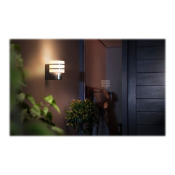 [Caja abierta] Philips Hue - lámpara de pared - bombilla LED - E27 - 9.5 W - luz blanca cálida - inox