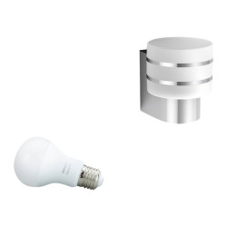 [Caja abierta] Philips Hue - lámpara de pared - bombilla LED - E27 - 9.5 W - luz blanca cálida - inox