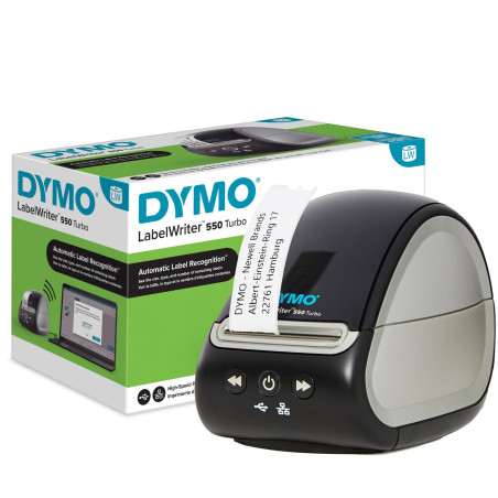 Impresora de Etiquetas Dymo LabelWriter 550 Turbo/ Térmica/ USB/ Negra