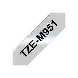 Brother TZEM951 - Tape Black on Matt Silver 24mm | APLIUM