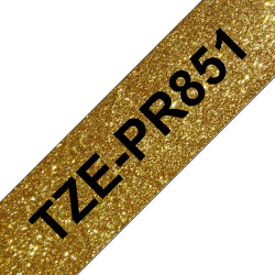 TAPE/TZePR851 24MM BLACK ON GOLD