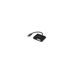 USB-C to DVI Adapter with USB PD Black