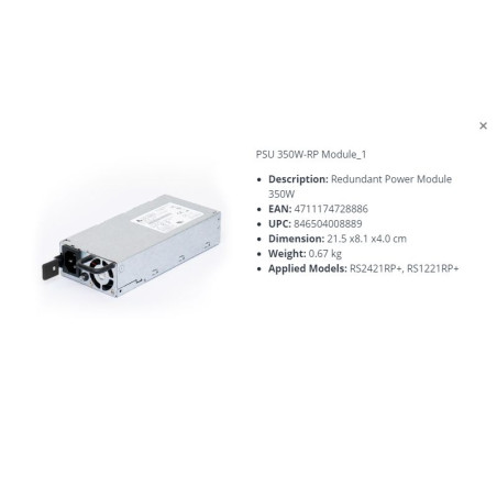 Redundant Power Module 350W -