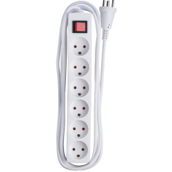 Power strip 6 outlets 3m White